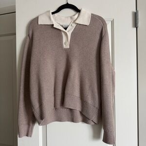 Abercrombie & Fitch Taupe Collared Sweater